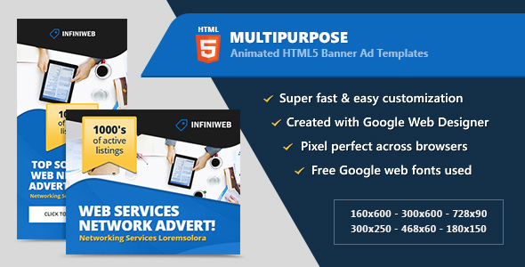 HTML5 Animated Banner Ads - Multipurpose (GWD)