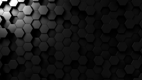 Abstract Black Hexagonal Surface