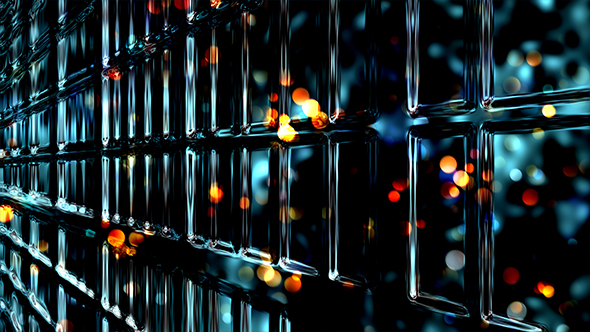 Christmas Lights Reflected in a Glass Wall Background