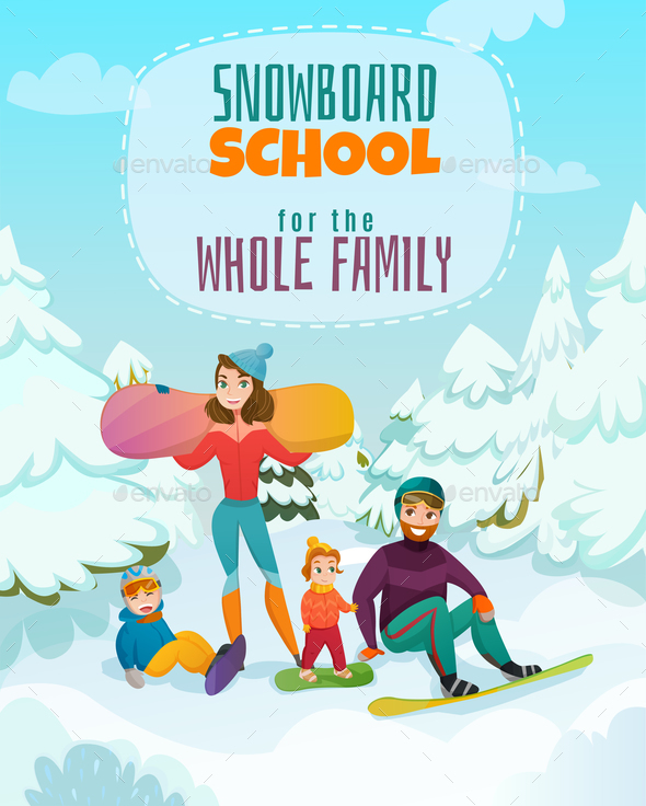 Snowboard School Illustration