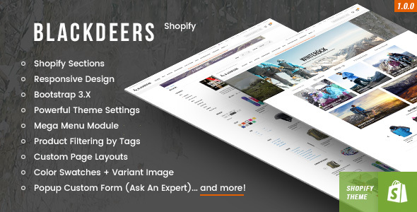 BlackDeers - Responsive Shopify Template (Sections Ready)