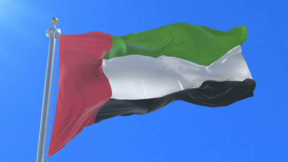 Flag of the United Arab Emirates Waving