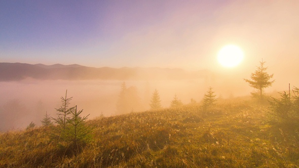 Misty Morning in the Mountains