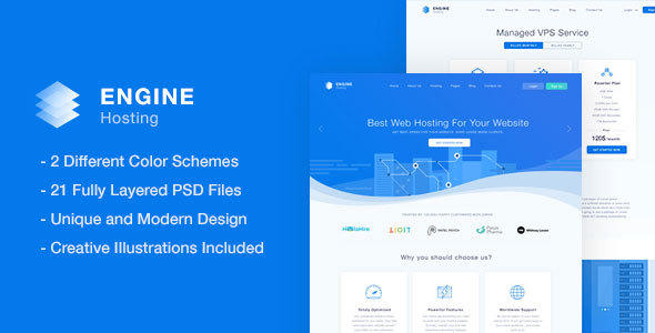 Hosting silnika - szablon PSD