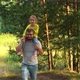 Father and Little Child in Summer Hike of Pine Forest - VideoHive Item for Sale