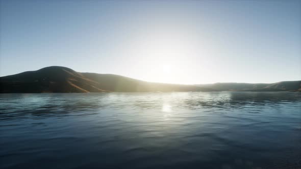 Beautiful Calm Lake with Sunset alt