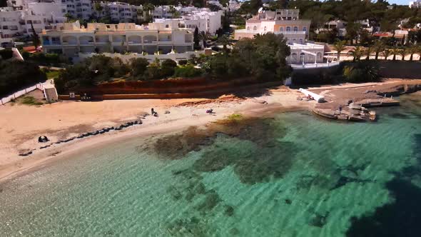 Calo de s'Alga beach in Ibiza, Spain