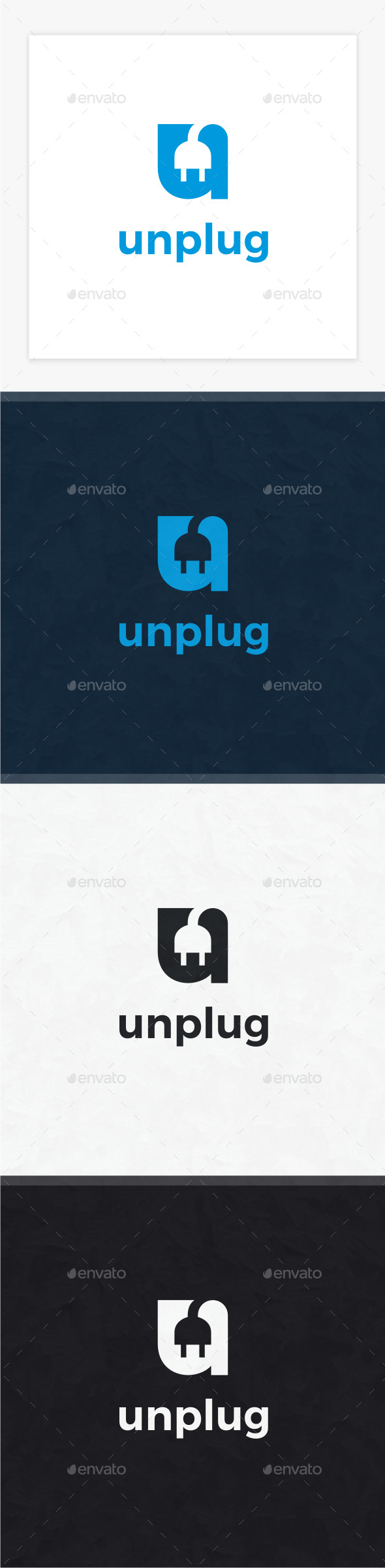 Unplug - Letter U Logo