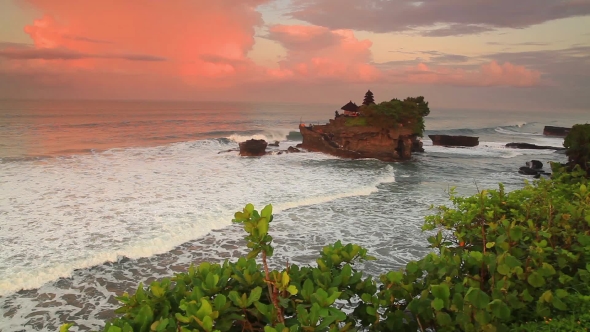 Pura Tanah Lot Temple at Sunset. Bali