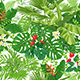 Tropical  Leaves and Flowers Pattern - GraphicRiver Item for Sale