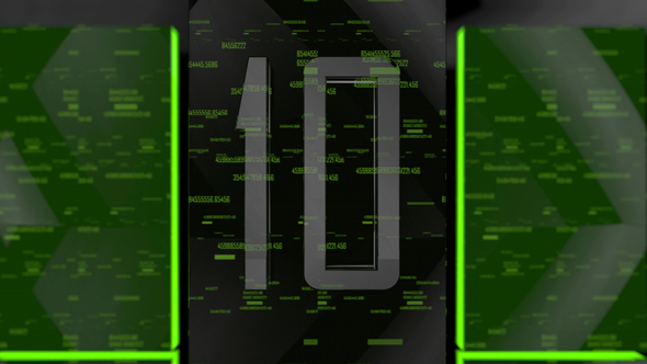 3D Elegant Glass Countdown (Green Version) 4K alt