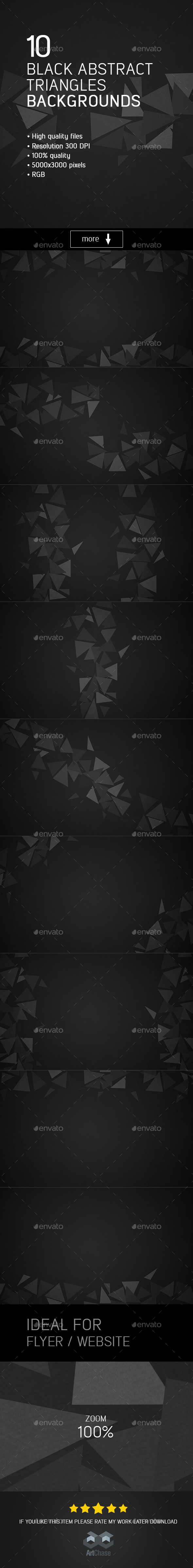 Black Abstract Triangles Backgrounds