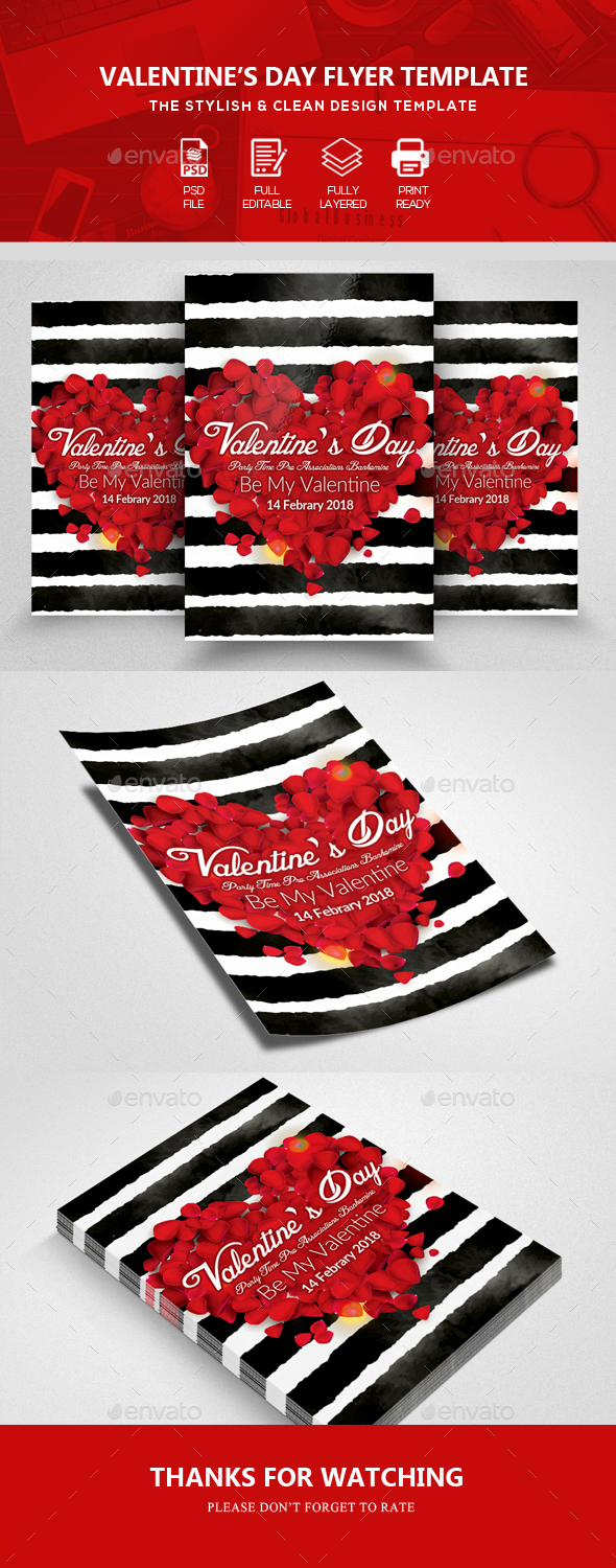 Happy Valentine Flyer Psd