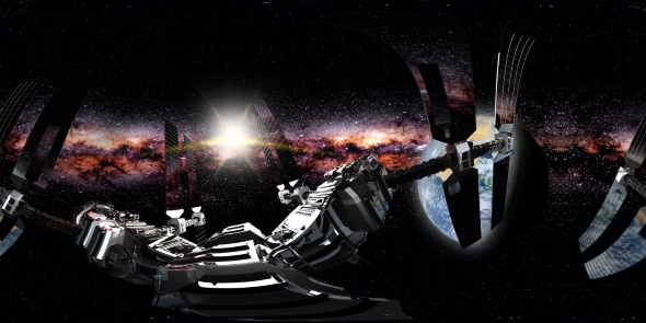 International Space Station Orbiting Earth in Virtual Reality alt