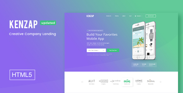 Kenzap - Creative Company Landing HTML5 Template