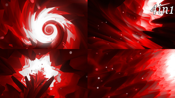 Red Abstract Worlds - VJ Loop Pack (4in1)