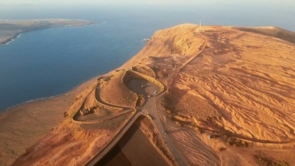 Flight Around Mirador Del Rio on Lanzarote Island