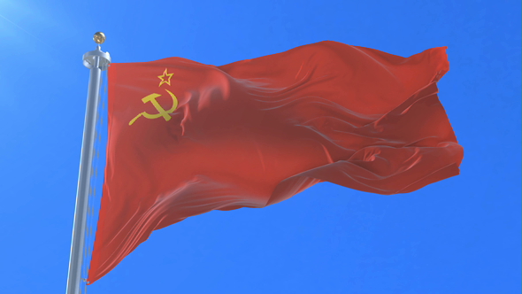 Flag of the Soviet Union Waving