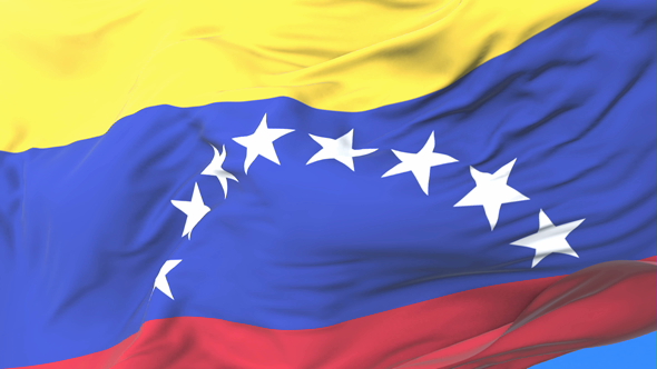 Flag of Venezuela Waving at Wind