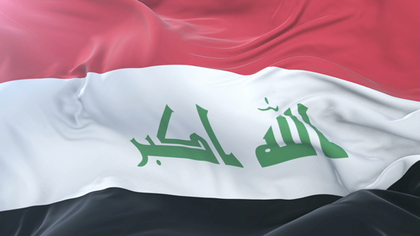 Flag of Iraq Waving at Wind