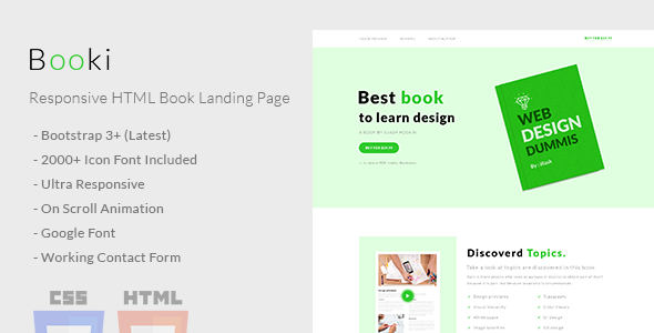 Booki - Responsive HTML Book Landing Page