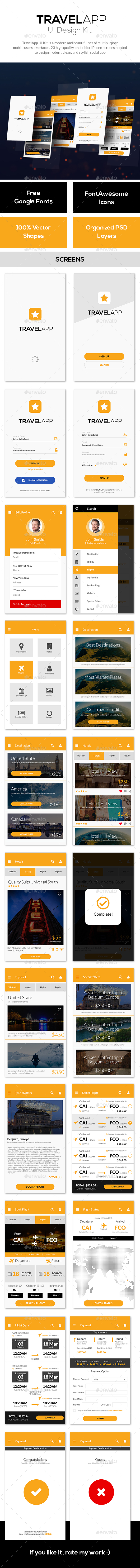 Travel, Tour, Hotel Booking Mobile App Mobile UI - Star Travel