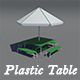 Plastic table and umbrella - 3DOcean Item for Sale