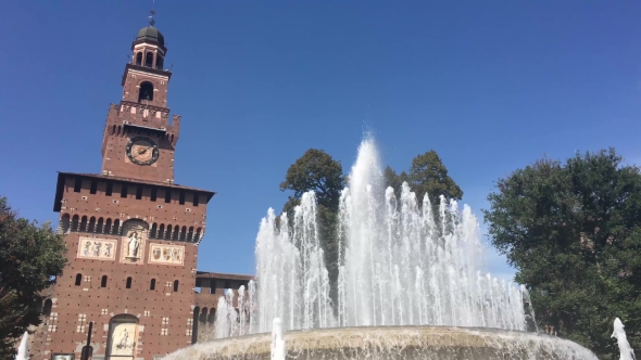 Sforza Castle Castello Sforzesco in Milan, Italy