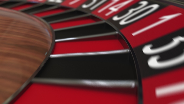 Casino Roulette Wheel Ball Hits 19 Nineteen Red alt