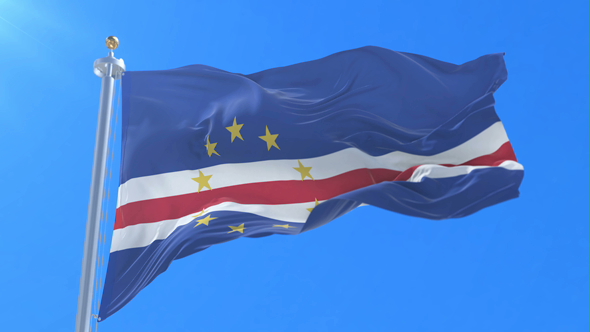 Flag of Cape Verde Waving