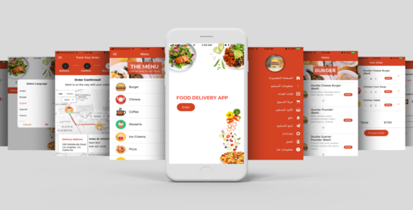 Restaurant Food Delivery Template UI App Supports Multiple Language i18n