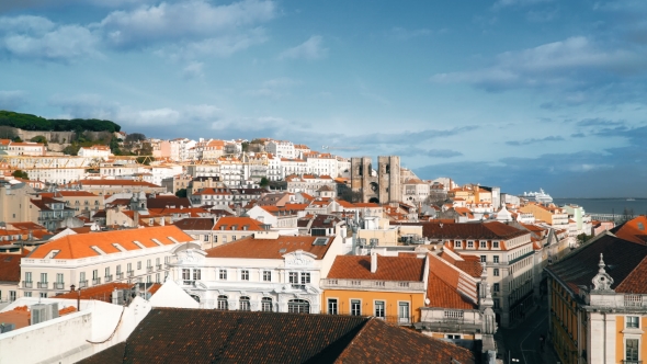 Lisbon Panorama.  . Lisbon Is the Capital and the Largest City of Portugal. Lisbon Is Continenta