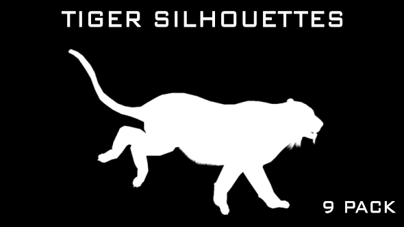 Tiger Silhouettes - 9 Pack