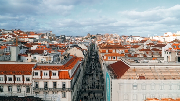 Lisbon Panorama.  . Lisbon Is the Capital and the Largest City of Portugal. Lisbon Is Continenta
