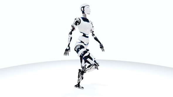 Sexy Robot Android Woman Walking alt