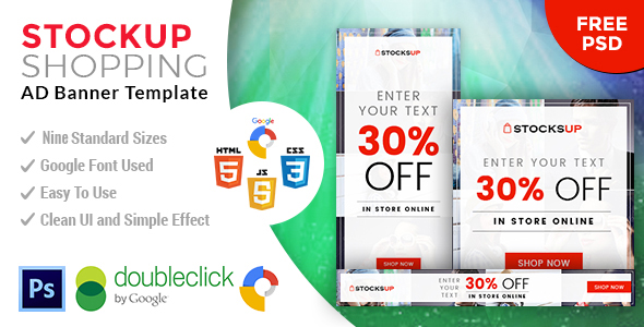 Stocksup | Shopping HTML 5 Animated Google Banner