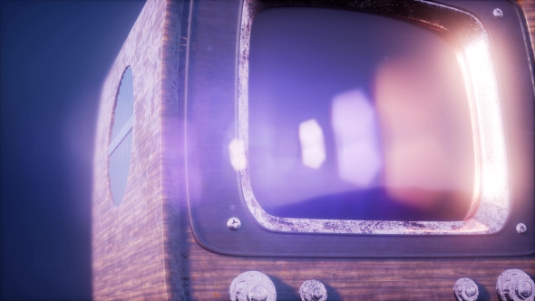 Retro TV on Blue Sky Background alt