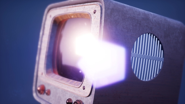 Retro TV on Blue Sky Background alt