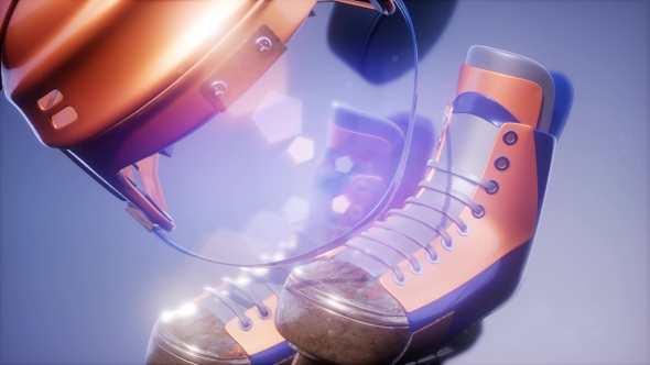 Flying Hockey Puck and Hockey Equipment alt