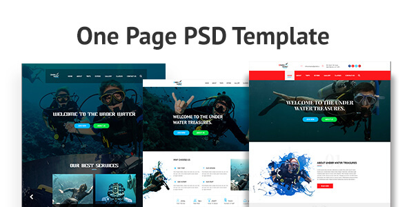 Under Water - One Page PSD Template