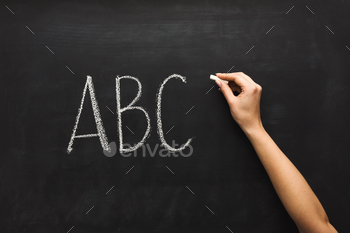 Educational background with ABC letters and copy space