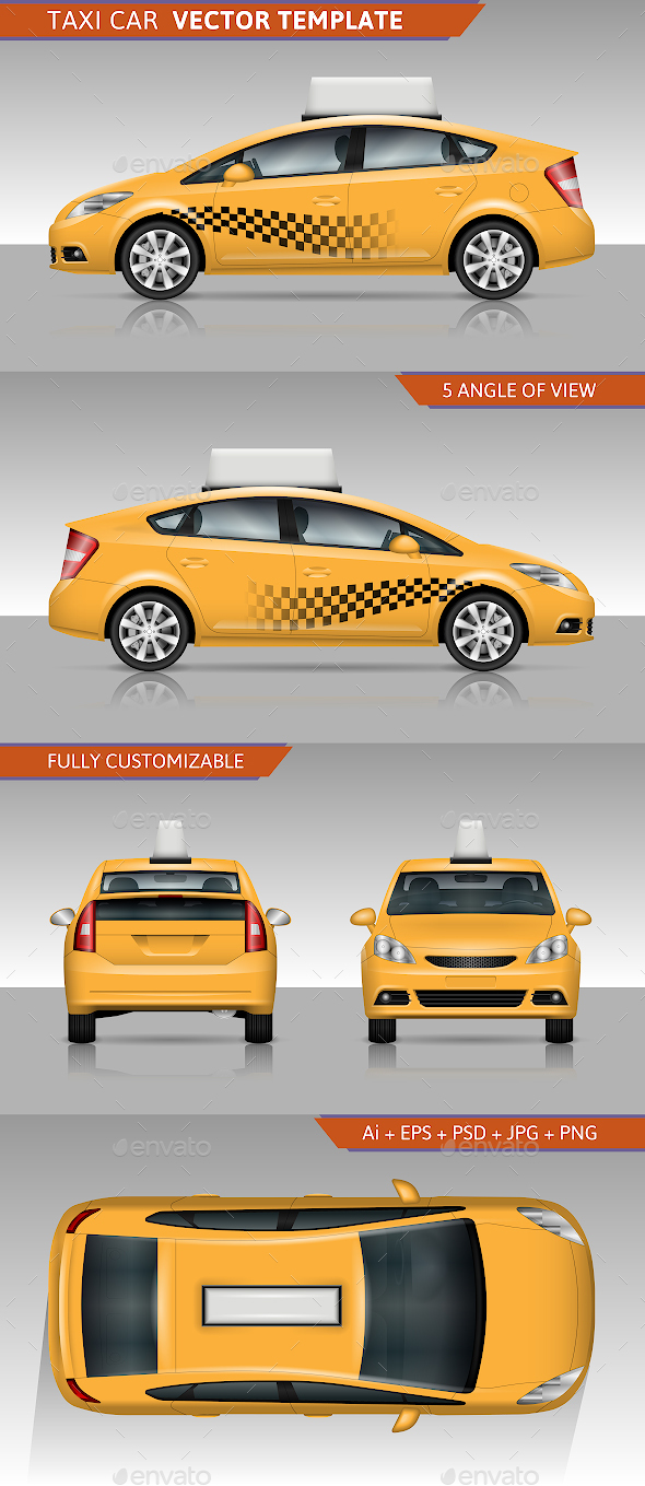 Taxi Car Vector Template