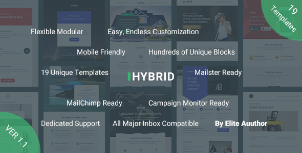 Hybrid, Complete Email Marketing Template + Builder Access