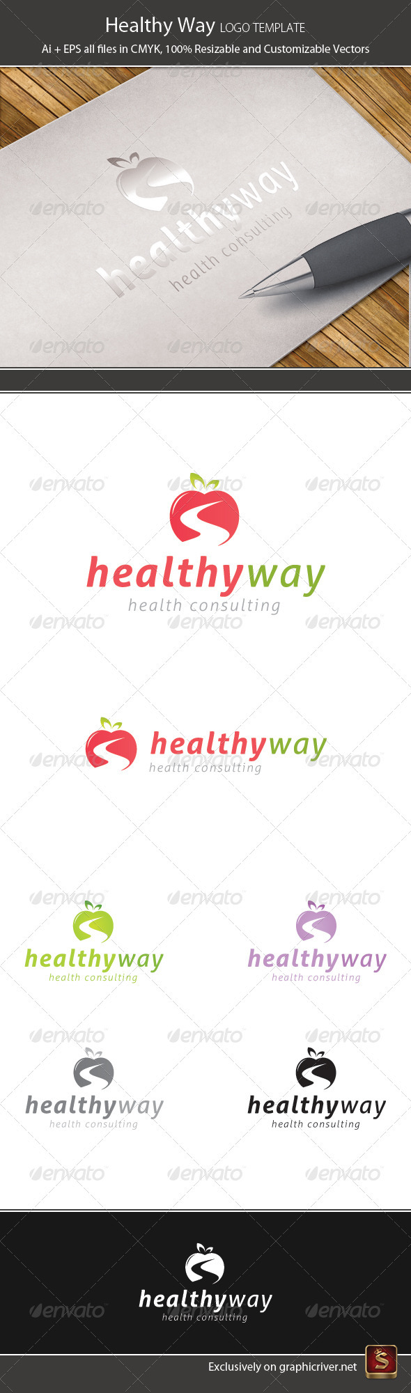 Healthy Way Logo Template
