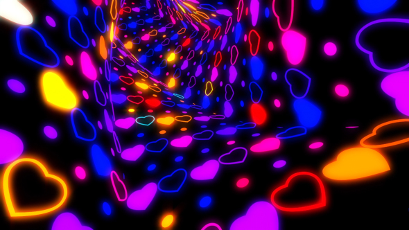 Heart Neon Tunnel