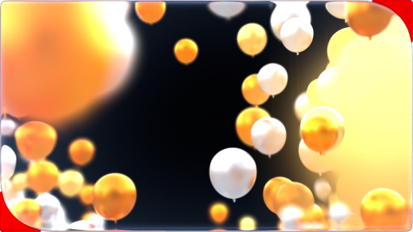 Glossy Yellow Party Balloons Transition