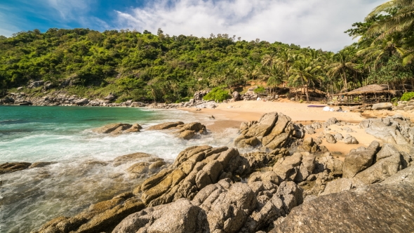 Nui Beach or the Hidden Paradise Beach in Phuket Island, Thailand