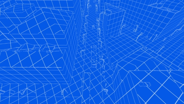 Abstract Blueprint of Contemporary Buildings and Traffic Cars alt