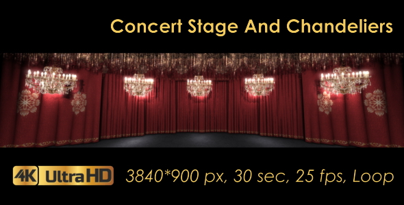 Concert Stage And Chandeliers