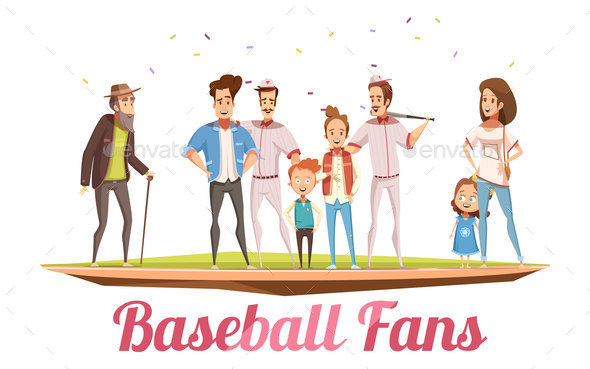 Baseball Fans Family Design Concept